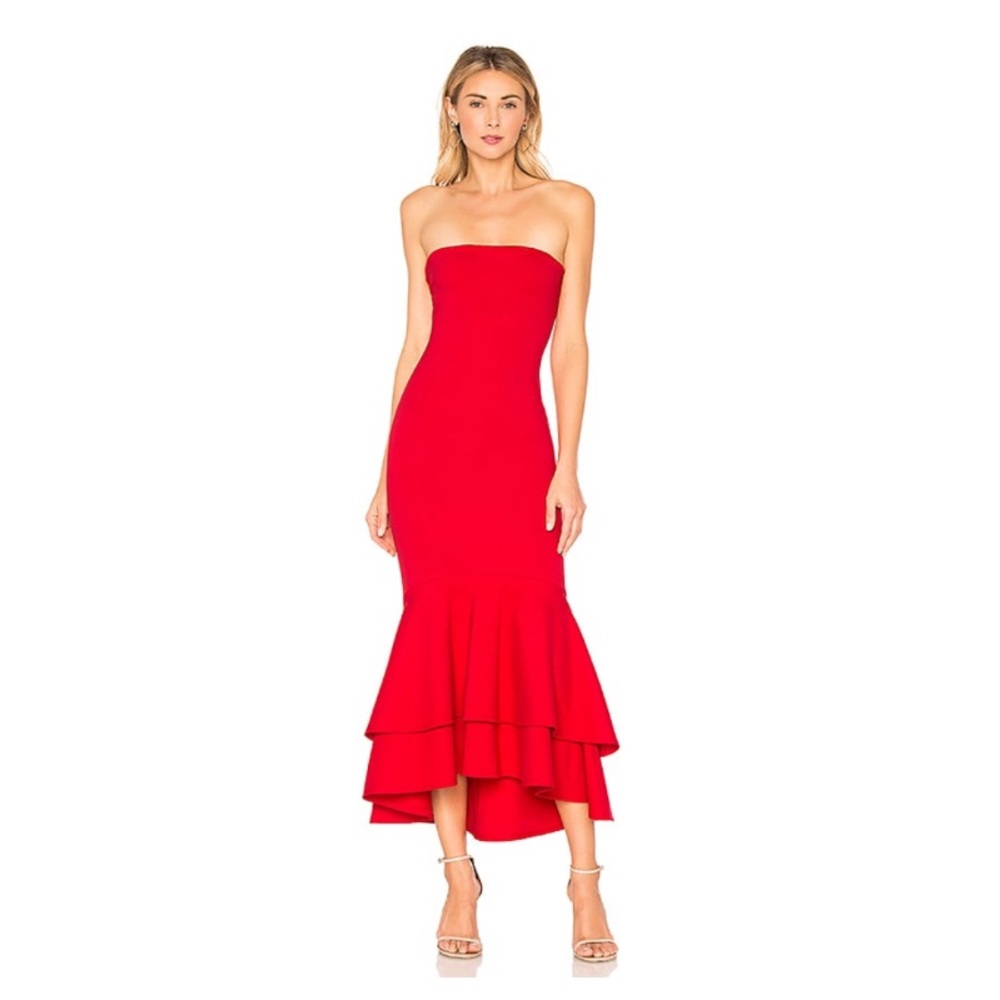 Lovers and Friends Dillion Midi in Poppy Red Size S from REVOLVE